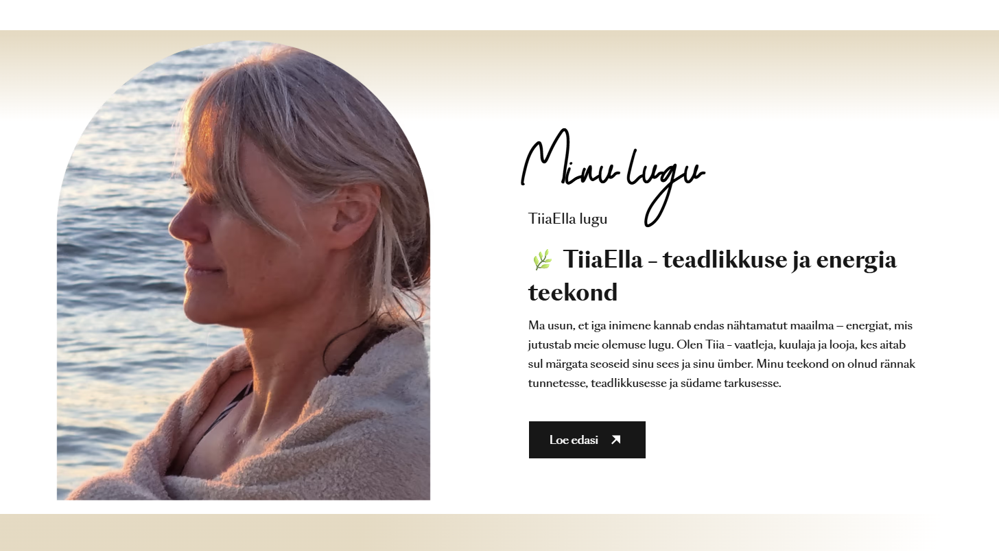 Tiiaella.ee – kodulehe vaade 3